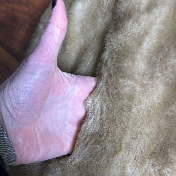 Vintage Simpsons Tissavel France Faux Fur Mob Boss Retro Cozy Hooded Coat - Picture 11 of 12